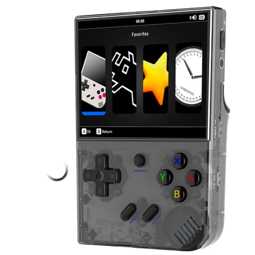 Doriteney RG35XX 2024 Retro Handheld Game Console Linux System HD and TV Output 3.5 Inch IPS Screen 64G TF Card 5500+ Classic Games 2600mAh Battery( RG35XX 2024 Black)