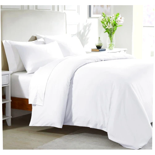 California Design Den 3 Piece King Size Duvet Cover Set, 400 Thread Count 100% Cotton Sateen, Soft Luxury Sateen Weave Comforter Cover and Two Pillow Shams, Button Closure and Corner Ties (White,King)