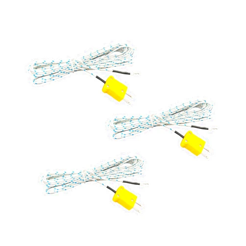 Xnrtop 3 pcs K Type Mini-Connector Thermocouple Temperature Probe Sensor K Type Thermocouple Wire Temperature Sensing Line Measure Range -40 to 400 Celsius, Compatible with TM902C/ TES1310 (2 Meter)