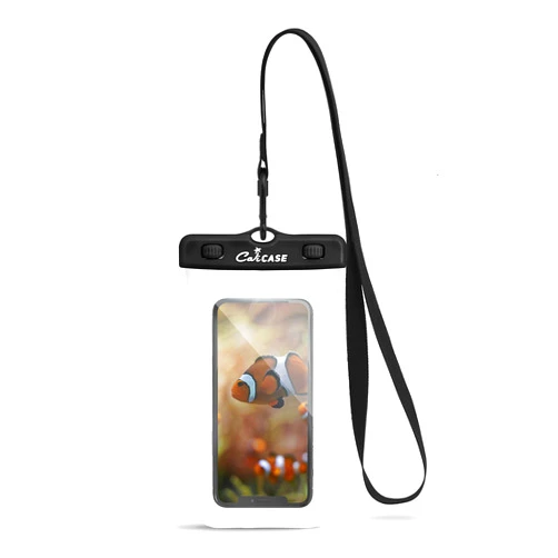 CaliCase Premium Universal Waterproof Phone Pouch - IPX8 Waterproof Phone Case with Lanyard for iPhone and Android - Clear