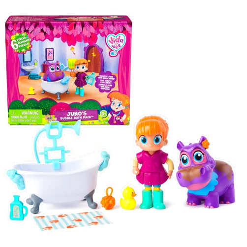 Vida the Vet Juno’s Bubble Bath Pack with Vida & Color Changing Juno Action Figure & Doctor Kit Accessories, Kids Toys for Girls & Boys Ages 3 and up
