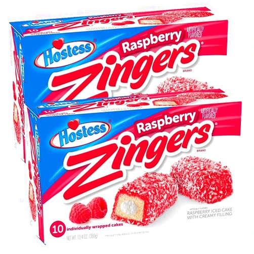 Generic Hostess Rasberry Zingers 10 individually wrapped cakes, 2 Box Bundle, 20 Total Cakes