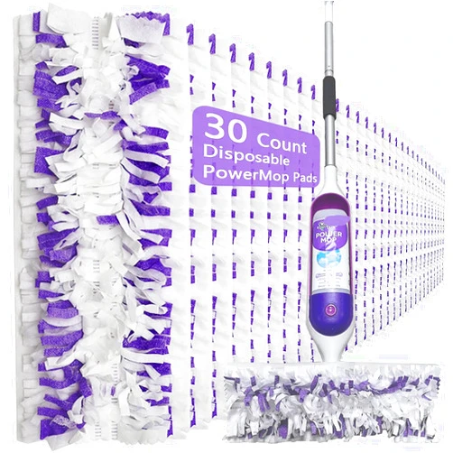 Mewvine Disposable Mop Pads for Swiffer PowerMop Multi-Surface Mopping Pad Refills | Safe on All Finished Floors | Compatible with Swiffer PowerMop (30 Count)