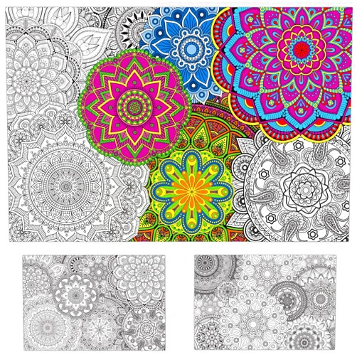 Tevxj 2 Pack Giant Mandala Coloring Posters 39