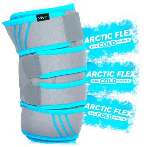 Vive Knee Ice Pack Wrap - Cold/Hot Gel Compression Brace - Heat Support Strap for Arthritis Pain, Tendonitis, ACL, Athletic Injury, Osteoarthritis, Women, Men, Running, Meniscus and Patella Surgery