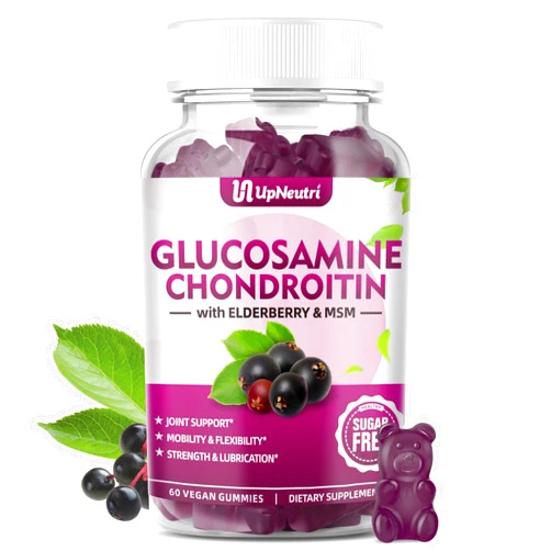 UPNEUTRI Glucosamine Chondroitin Gummies Sugar Free, Extra Strength 1500mg Glucosamine with Chondroitin MSM & Turmeric, Joint Support Supplement for Men & Women Joint Health (60 Count (Pack of 1))