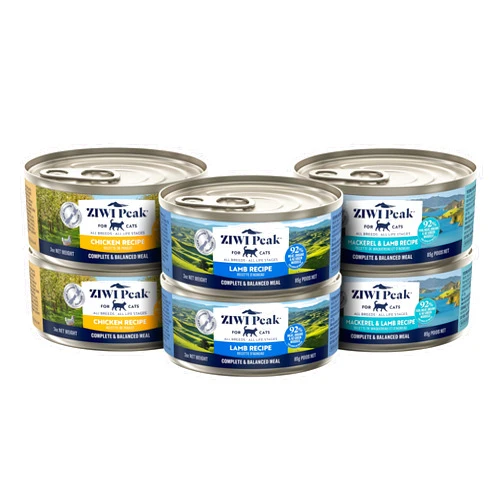 ZIWI Peak Wet Cat Food Variety Pack - Chicken, Mackerel & Lamb, and Lamb, 6 Pack (3oz Each)