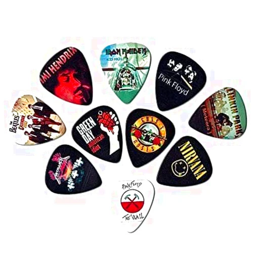Searay Legendary Bands Guitar Picks (10 medium picks in a packet)(For Music Lovers)(Heavy Thickness (0.91mm))