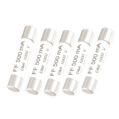 YXQ 1000V 500mA Ceramic Fuse 6.3 x 32mm White for Multimeter 5 PCS