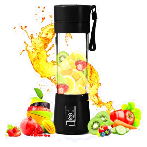 WENPIC Portable Blender USB Rechargeable - Portable Blender for Shakes & Smoothies - 6 Blades-WENPIC- Fruit & Vegetable Juicer - For Travel Sports Kitchen - Mini Portable Blender (Upgraded Version, Black)