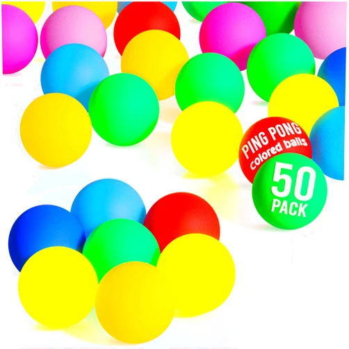D-Xam Colored Ping Pong Balls, 6, 30 or 50 Pack Table Tennis Balls for Games Arts Pong Balls for Party Pet Toys Teachers Must Have School Activities - Cat Toys - Easter Basket Essentials