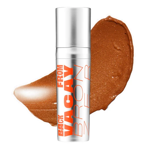 GOOD WEIRD Back From Vacay Bronzer - Vegan Liquid Face Bronzer Gel Cream for Men and Women | Natural Glow Lightweight Highlighter Makeup | Subtle Shimmer | 0.56 fl. oz. | WAIKIKI (Medium Bronze)