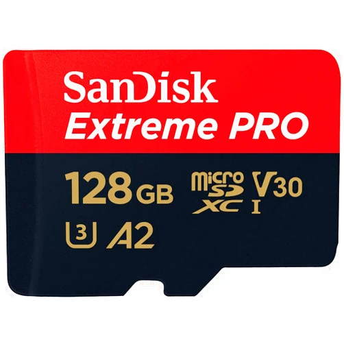Sandisk SDSQXCD-128G-GN6MA Extreme Pro Microsdxc 128gb+sd Flsh Adapter 200mb/s 90mb/s A2 C10 V30 U