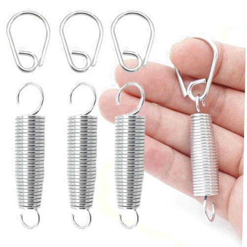Joyangy 4pcs Metal Bass Drum Pedal Spring, Standard Replacement Kick Pedal Springs, Bass Drum Beater Spring, Galvanized Finish Kick Drum Pedal Spring, Percussion Instrument Hardware Parts