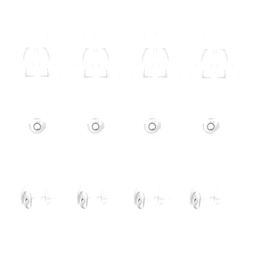 Lussgucc Earring Backs,12 pcs 18K Gold Silicone Earring Backs Replacements, Locking Earring Backs for Studs/Droopy Heavy Earring, No-Irritate Hypoallergenic Soft Clear Earring Backs (White Gold)