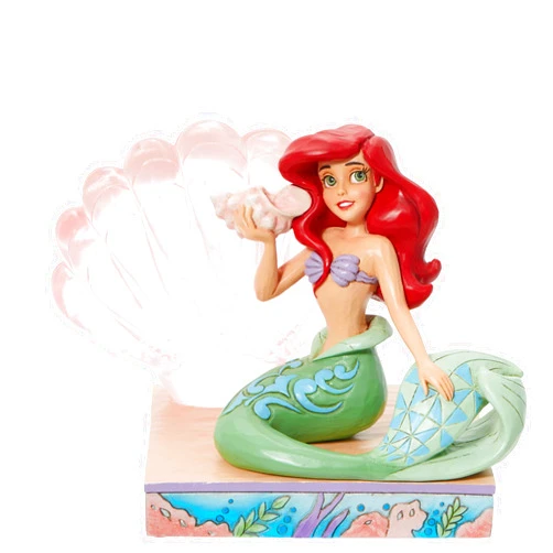 Enesco Jim Shore Disney Traditions Ariel Clear Resin Shell Figurine 4.7 Inch