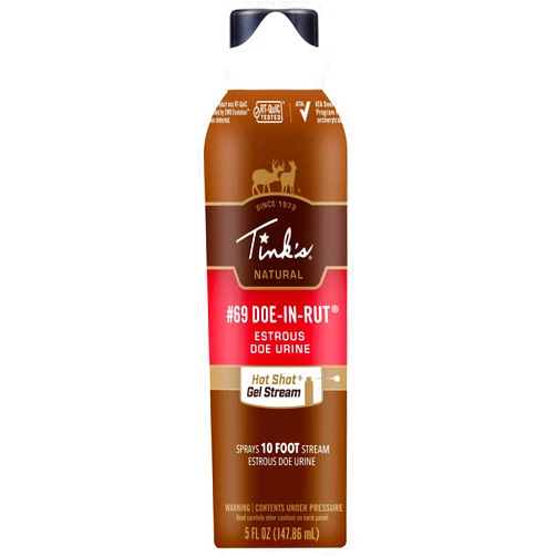 Tink's Doe-in-Rut Estrous Attractant Spray - 5 Fl Oz Bottle With 10 Foot Stream | Deer Scent Gel, Hunting Accessory With Secure Locking Cap