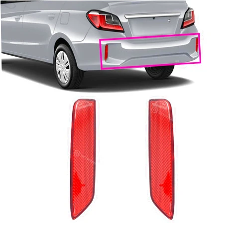 JZPARTFIT Rear Tail Lamp Bumper Reflector Compatible with 2021-2024 Mitsubishi Mirage Hatchback G4 Sedan Pair Left Driver & Right Passenger Side 8355A124 8355A123 (Pair)