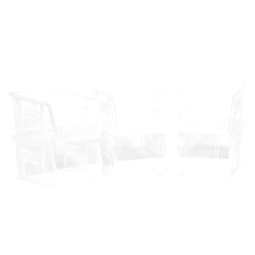 Akro-Mils 30210 AkroBins Plastic Storage Bins, Space-Saving Stackable Bins for Garage, Pantry, Craft Organization, 5-Inch x 4-Inch x 3-Inch, Clear, 6-Pack