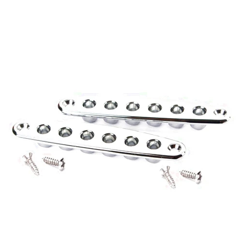Alnicov Guitar Mounting Ferrules Through Body Instead String Bushing Metal Plate Guitar Parts Replacement Accessories For Bass Guitar,Chrome