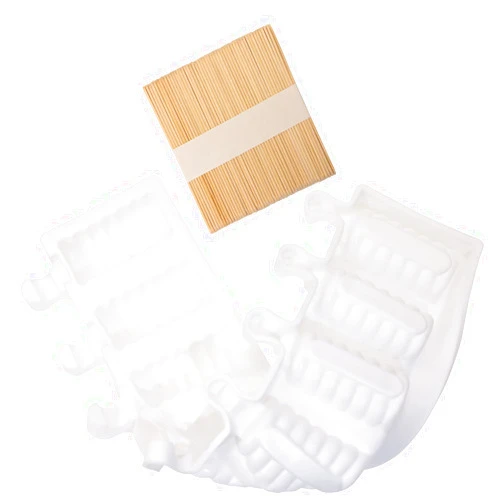 Mini Skater 8-Cavities Silicone Ice cream Bar Mold Reusable DIY Classic Shape Ice cream Makers with 50Pcs Wooden Sticks for Homemade Ice cream,Spiral Shape (1Pcs,White)