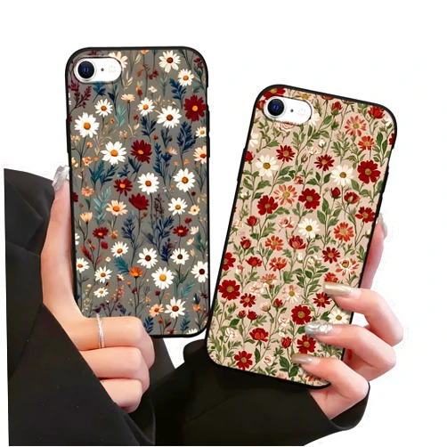 Zrutru 2 Pack Vintage Floral Phone Cases for iPhone SE 2020/SE 2022/7/8 Aesthetic Pattern Retro Flower Branch Pattern for Girls Women,Fashion Soft Slim TPU Funda for iPhone 7 4.7 Inch