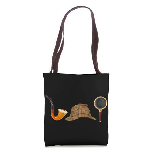 They Call Me Sherlock Holmes Designs Sherlock Holmes Deer Stalker Magnifying Glass Pipe Eco Tote Bag