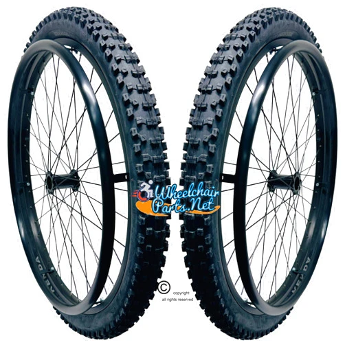 Generic Set of 2 ALL TERRAIN WHEELCHAIR WHEELS 24