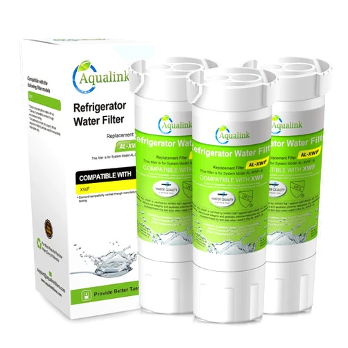 AQUALINK RWF5200A Water Filter Replacement for GE® XWF, WR17X30702, NSF 42 Certified, GBE21, GDE21, GDE25, GFE24, GFE26, GNE21, GNE25, GNE27, GWE19 French Door&Side by Side Water Filter 3Pack