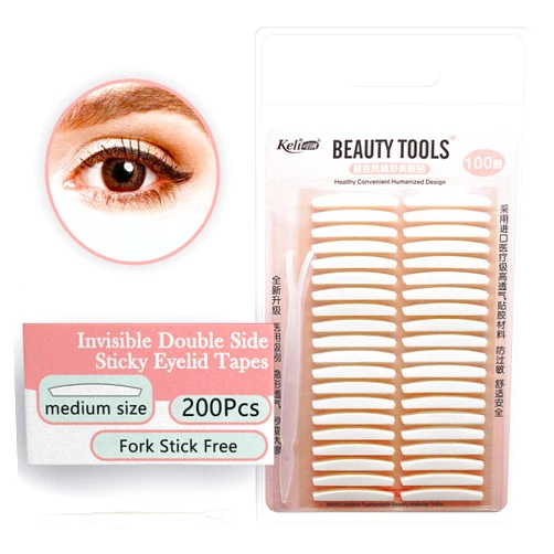 ZMBeautk Ultra Invisible Double Eyelid Tape Stickers - 200Pcs/100Pairs Both Side Sticky Instant Eye Lid Lift Strips - Perfect for Hooded Droopy Uneven or Mono-eyelids