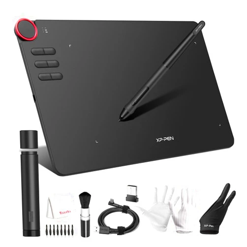 XP-PEN Deco 03 Drawing Tablet, 8192 Level Battery-Free Pen Stylus, 2.4G Wireless, Shortcut Dial, Programmable Buttons, Works with Windows 11/10/8/7, Mac OS, Chromebook
