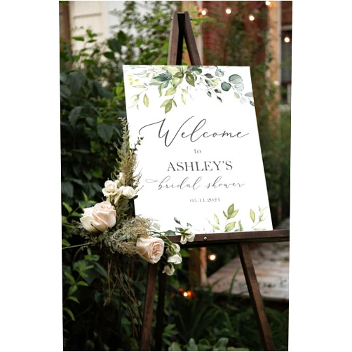 Lindanr Greenery Bridal Shower Welcome Sign, Greenery Bridal Shower Sign, Bridal Welcome Poster, Bridal Shower Decorations, Greenery Welcome Sign, Wedding Gift For Bride