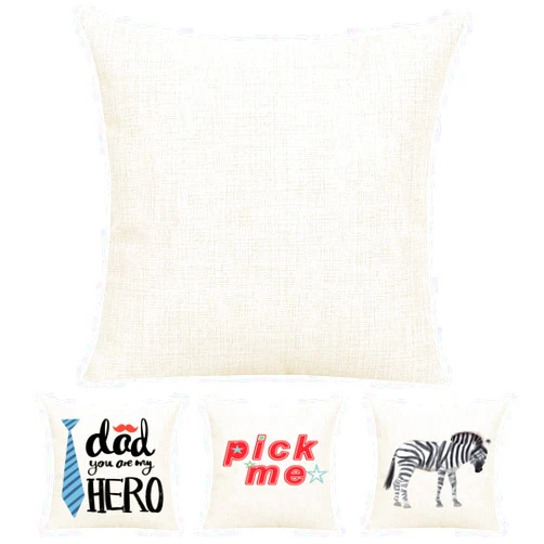 JUSTRY 4 PCS Sublimation Blanks Linen Pillow Cases Cushion Cover Throw Pillow Covers 18 x 18 Inch for Heat Press Printing Sofa Couch with Invisible Zippers DIY Blanks Pillow Case No Pillow Insert