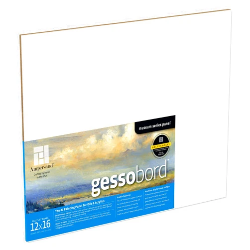 Ampersand Art Supply Gesso Wood Painting Panel: Museum Series Gessobord, 12