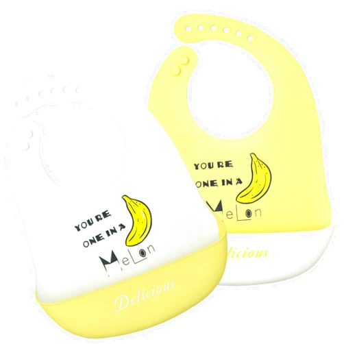 Eimmabey Silicone Bibs for Babies and Toddlers 2 Sets Feeding Bibs for Boy and Girl, Adjustable Soft Waterproof Bibs