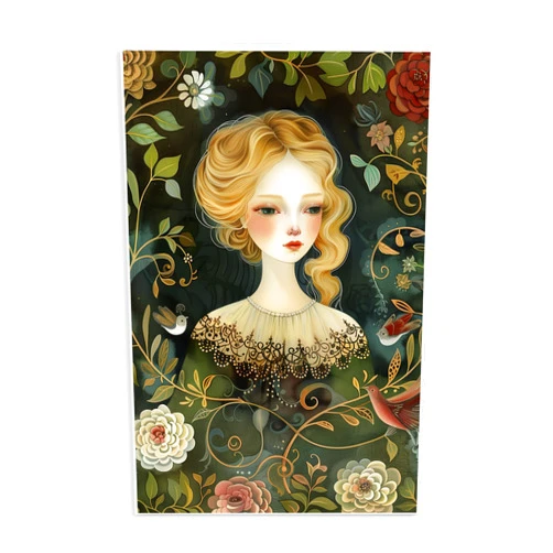 Stupell Industries Victorina Woman with Florals Wall Plaque Art, design by The Dutch Lady, 13 x 19