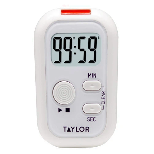 Taylor Multi-Alert (Sound, Light, Vibration) Digital Timer, Standard, White