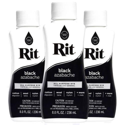 Rit All-Purpose Liquid Dye, Black, 3-Pack