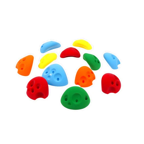 Atomik Climbing Holds Atomik Rock Climbing Holds Set of 12 Medium Screw-On Divot Jugs in Assorted Bright Tones