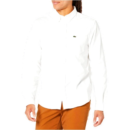 Lacoste Mens Buttoned Collar Oxford Cotton Shirt