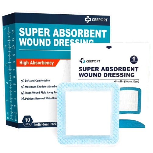Ceeport Super Absorbent Dressing Pads for Wound Care, 4