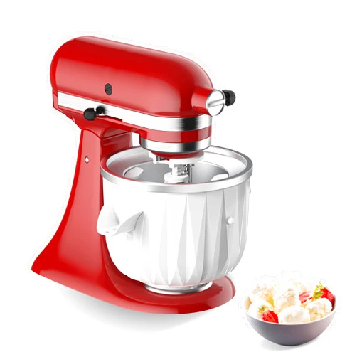 FOCOllK Ice Cream Maker Attachment for KitchenAid Stand Mixer, Ice Cream Bowl Compatible with 4.5Qt and Larger Stand Mixers, Ice Cream & Sorbet Gelato Maker Attachment Makes 2-Quart Frozen Yogurt by Focollk