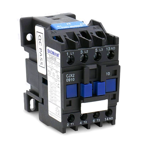 Baomain AC Contactor CJX2-0910 110V 50/60 Hz Coil 3 Phase 660V 9A, Contactor Switch Auxiliary 1NO, Universal Circuit Control,DIN Rail Mount