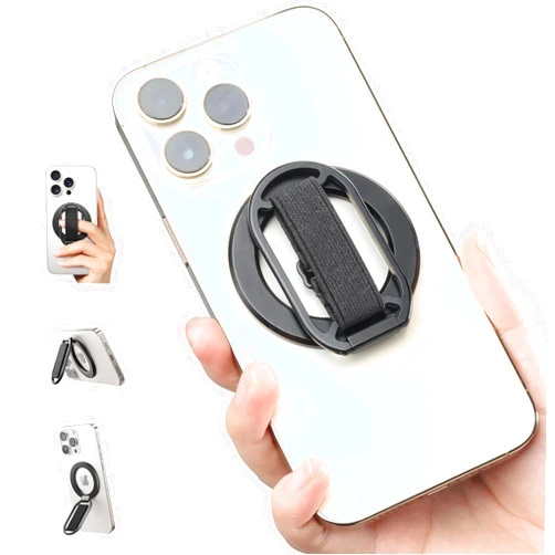 SUPERONE for MagSafe Phone Grip, Magnetic Phone Ring Holder, Magnetic Phone Grip with MagSafe Strap, Adjustable Finger Ring Grip Kickstand for iPhone 16 15 14 13 12 Series Mag Safe Accessories