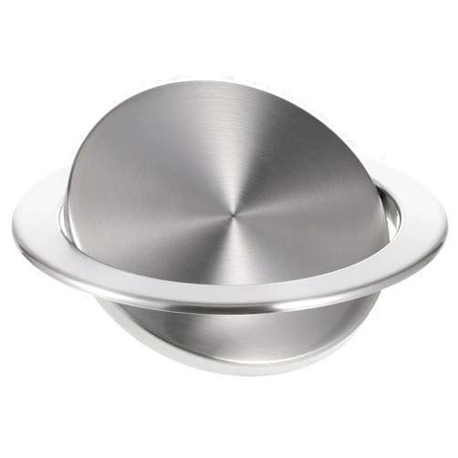 Generic Trash Can Lid:Embedded Countertop Built-in Trash Chute Round Cover Stainless Steel Round Trash Grommet for Kitchen Bathroom Countertop, Silver, 16TE2259RYCEX2BGS290OUWDA