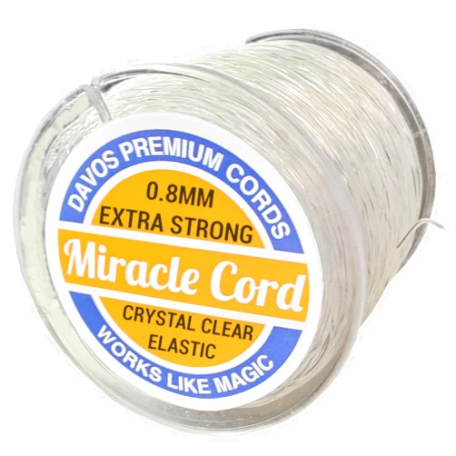 Miracle Cord Stretchy Elastic String for Bracelets Beads Jewelry Making Necklaces Strong Thin Thread Crystal Clear Arts Crafts 0.8mm (1476 feet)