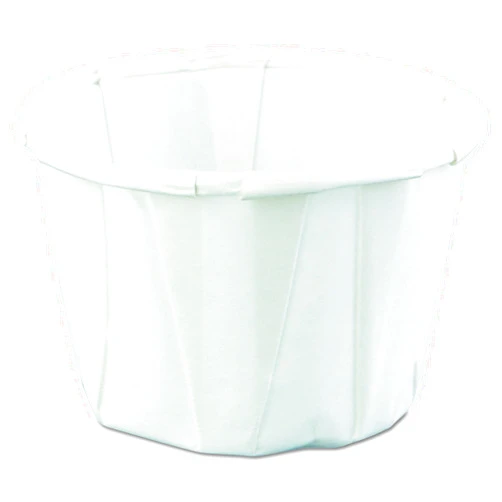 Genpak F100 1-Ounce Capacity 1-Inch Height White Color Pleated Paper Portion Cup 250-Pack (Case of 20)