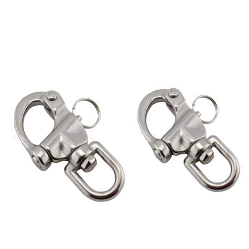 NRC&XRC Swivel Eye Snap Shackle Quick Release Bail Rigging Sailing Boat Marine Stainless Steel Clip Pair