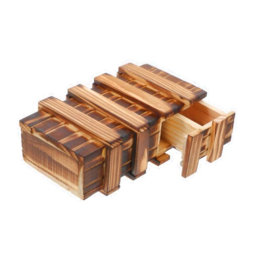 TOPPERFUN Puzzle Organizer Storage Box Wooden Cash Box Secret Compartment for Adults