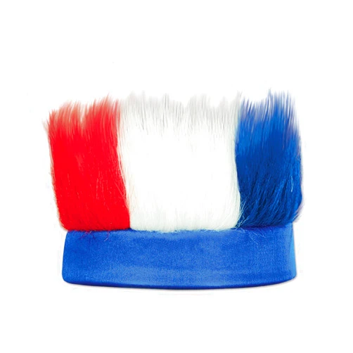 Beistle Red, Whtie & Blue Hairy Headband – Novelty Hat for Fourth of July Parties, Halloween Costume Dress Up, France Themed Accessories, Patriotic Headwear